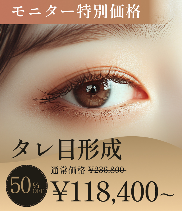 タレ目形成のモニターキャンペーン