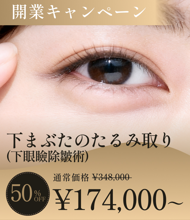 下まぶたのたるみ取り(下眼瞼除皺術)の開業キャンペーン